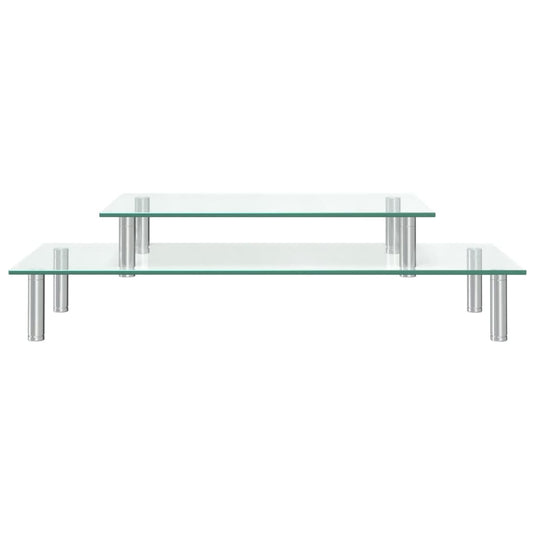 Vidaxl monitorstandaard 2-laags transparant glas