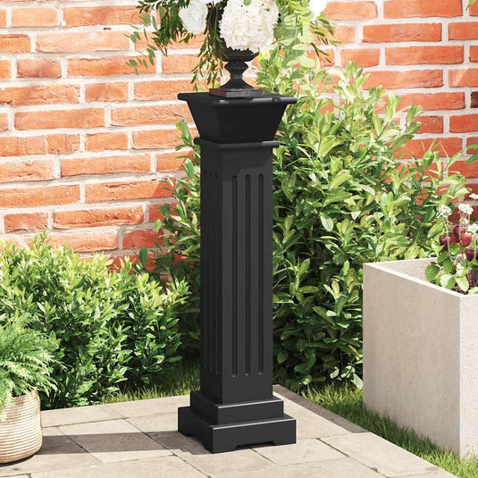 Vidaxl plantenstandaard klassieke zuil vierkant 17x17x66 cm mdf zwart