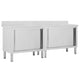 VidaXL Werktafels met deuren 2 st 200x50x(95-97) cm roestvrij staal