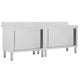 VidaXL Werktafels met deuren 2 st 240x50x(95-97) cm roestvrij staal