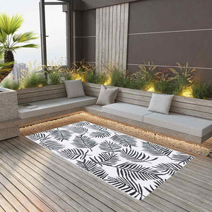 Vidaxl buitenkleed arakil 80x150 cm pp wit en zwart