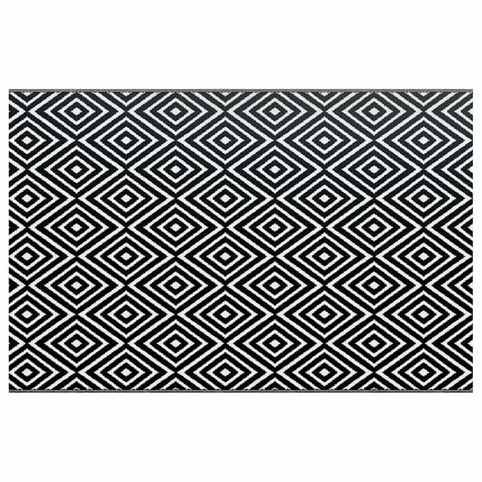 Vidaxl buitenkleed arakil 190x290 cm pp wit en zwart