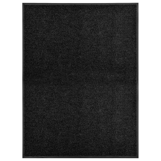 Vidaxl deurmat wasbaar 90x120 cm zwart