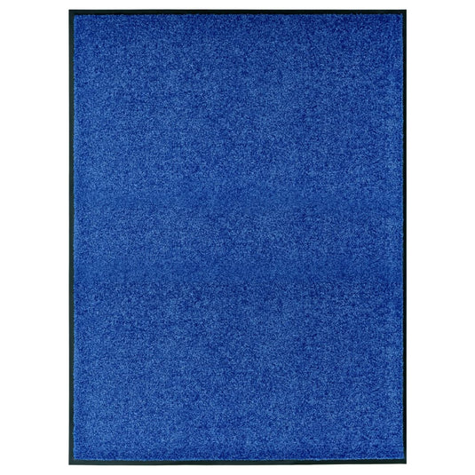 Vidaxl deurmat wasbaar 90x120 cm blauw