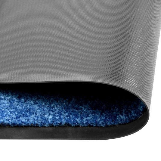 Vidaxl deurmat wasbaar 90x120 cm blauw