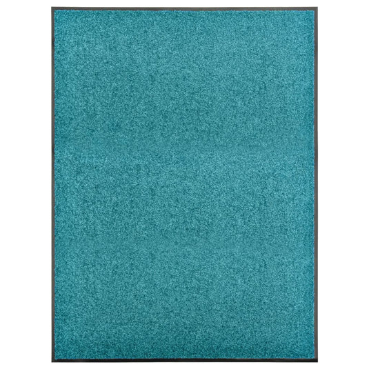 Vidaxl deurmat wasbaar 90x120 cm cyaan