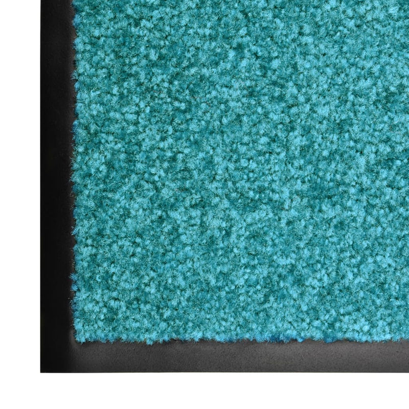 Load image into Gallery viewer, Vidaxl deurmat wasbaar 90x150 cm cyaan
