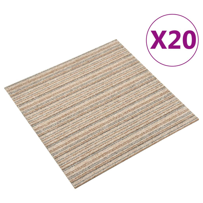 Load image into Gallery viewer, Vidaxl tapijttegels 20 st 5 m² 50x50 cm gestreept beige
