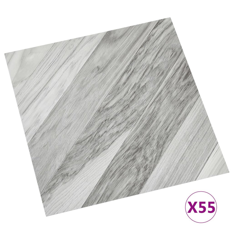 Load image into Gallery viewer, Vidaxl vloerplanken zelfklevend 55 st 5,11 m² pvc gestreept grijs
