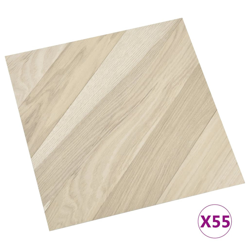 Load image into Gallery viewer, Vidaxl vloerplanken zelfklevend 55 st 5,11 m² pvc gestreept beige
