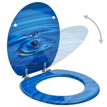 Vidaxl toiletbrillen met deksel 2 st waterdruppel mdf blauw