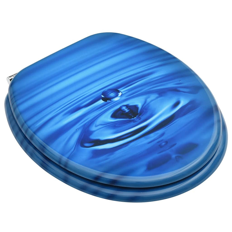 Load image into Gallery viewer, Vidaxl toiletbrillen met deksel 2 st waterdruppel mdf blauw
