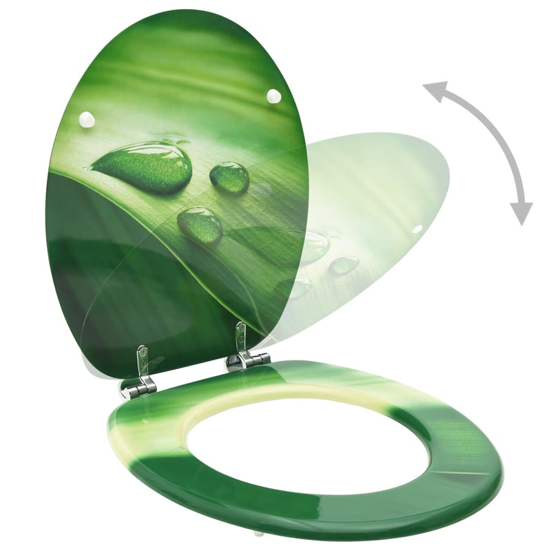 Load image into Gallery viewer, Vidaxl toiletbrillen met deksel 2 st waterdruppel mdf groen
