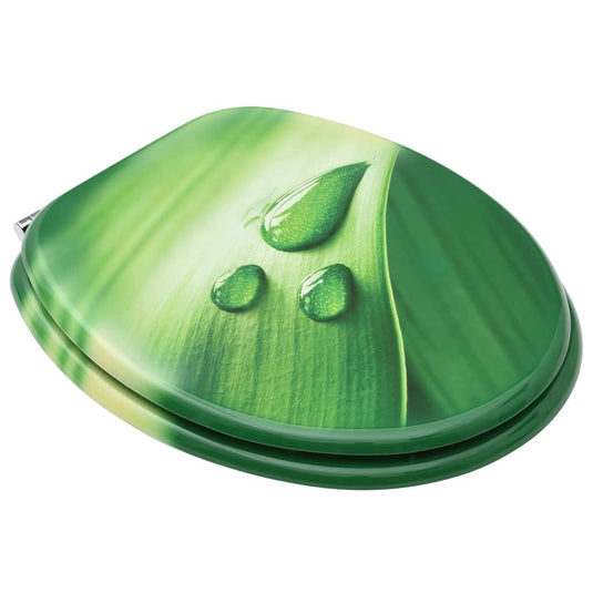 Vidaxl toiletbrillen met deksel 2 st waterdruppel mdf groen