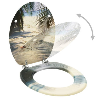Vidaxl toiletbrillen met deksel 2 st strand mdf