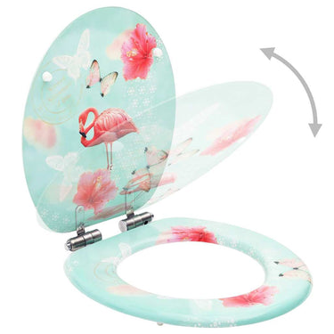 Vidaxl toiletbrillen met soft-close deksel 2 st flamingo mdf