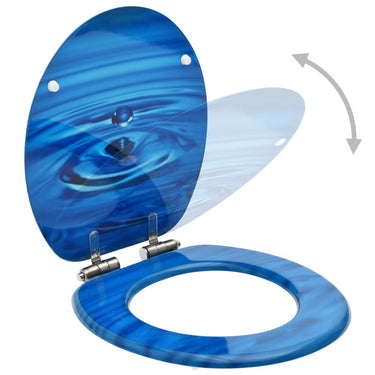 Vidaxl toiletbrillen met soft-close deksel 2 st waterdruppel mdf blauw