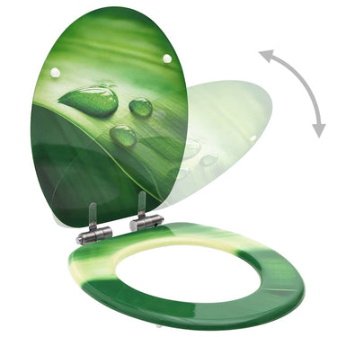 Vidaxl toiletbrillen met soft-close deksel 2 st waterdruppel mdf groen