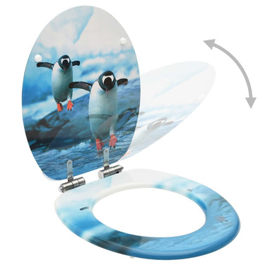 Vidaxl toiletbrillen met soft-close deksel 2 st pinguïn mdf