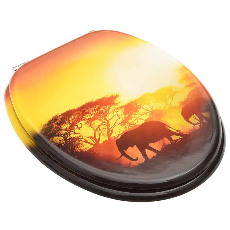 Load image into Gallery viewer, VidaXL Toiletbrillen met deksel 2 st savanne MDF
