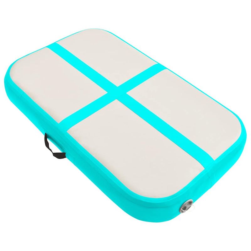 Afbeelding laden in galerijviewer, Vidaxl gymnastiekmat met pomp opblaasbaar 60x100x10 cm pvc groen
