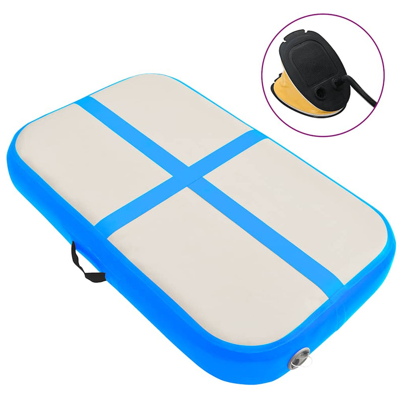 Load image into Gallery viewer, Vidaxl gymnastiekmat met pomp opblaasbaar 60x100x15 cm pvc blauw
