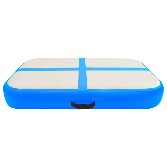 Vidaxl gymnastiekmat met pomp opblaasbaar 60x100x15 cm pvc blauw