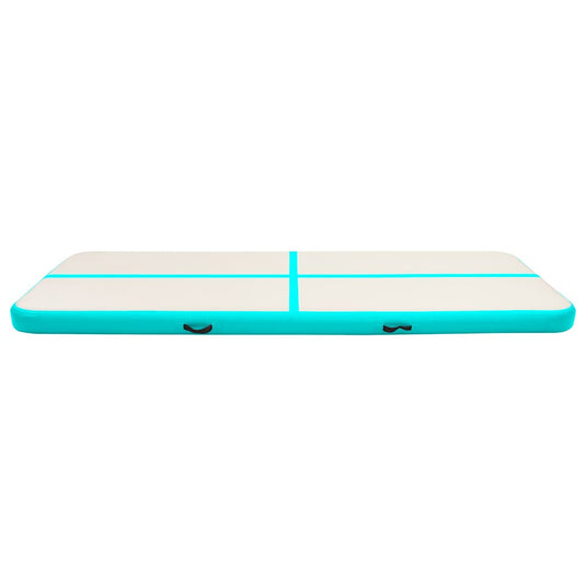 Vidaxl gymnastiekmat met pomp opblaasbaar 500x100x15 cm pvc groen