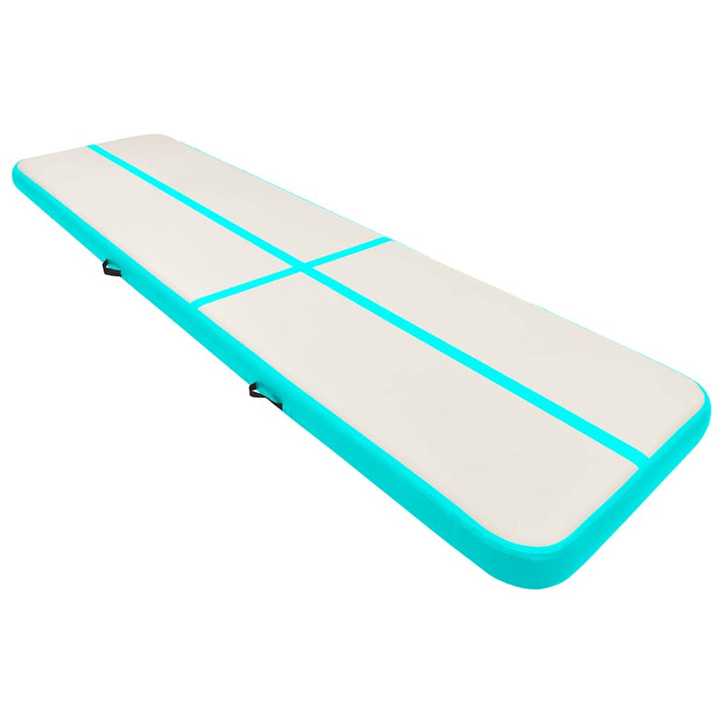 Load image into Gallery viewer, Vidaxl gymnastiekmat met pomp opblaasbaar 700x100x15 cm pvc groen
