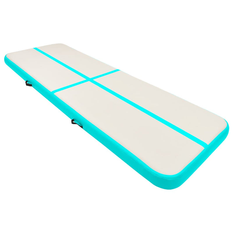 Load image into Gallery viewer, Vidaxl gymnastiekmat met pomp opblaasbaar 400x100x20 cm pvc groen
