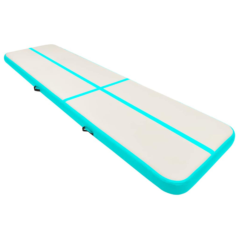 Load image into Gallery viewer, Vidaxl gymnastiekmat met pomp opblaasbaar 700x100x20 cm pvc groen
