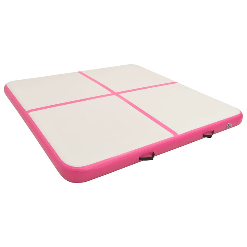 Load image into Gallery viewer, Vidaxl gymnastiekmat met pomp opblaasbaar 200x200x20 cm pvc roze
