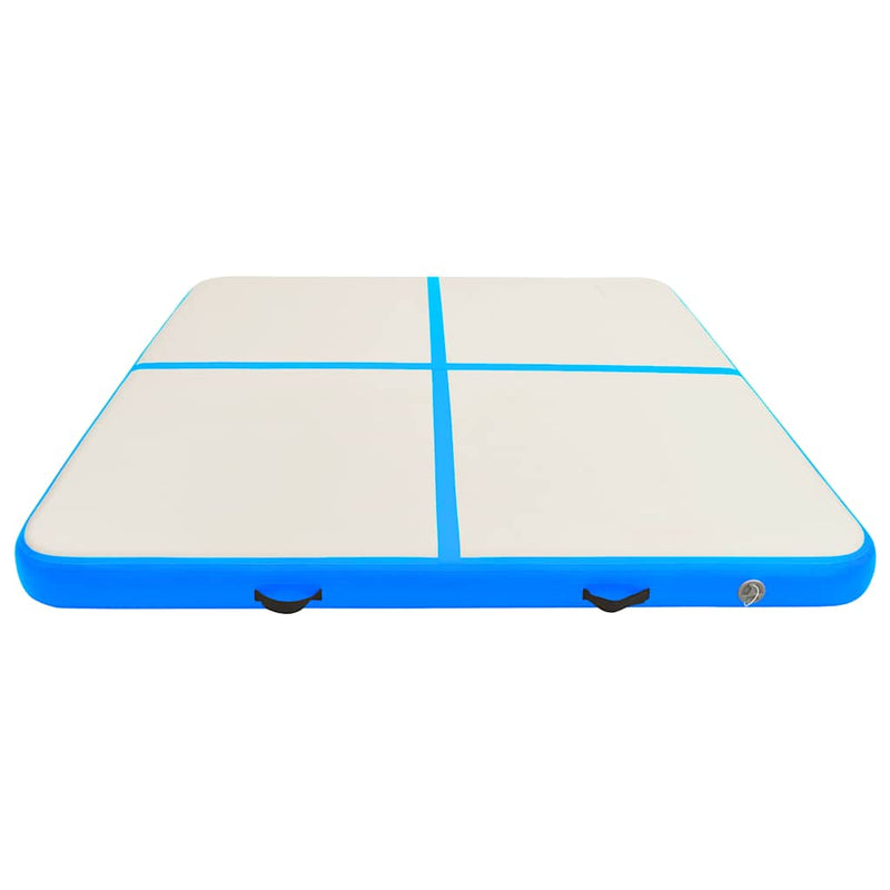 Load image into Gallery viewer, VidaXL Gymnastiekmat met pomp opblaasbaar 200x200x20 cm PVC blauw
