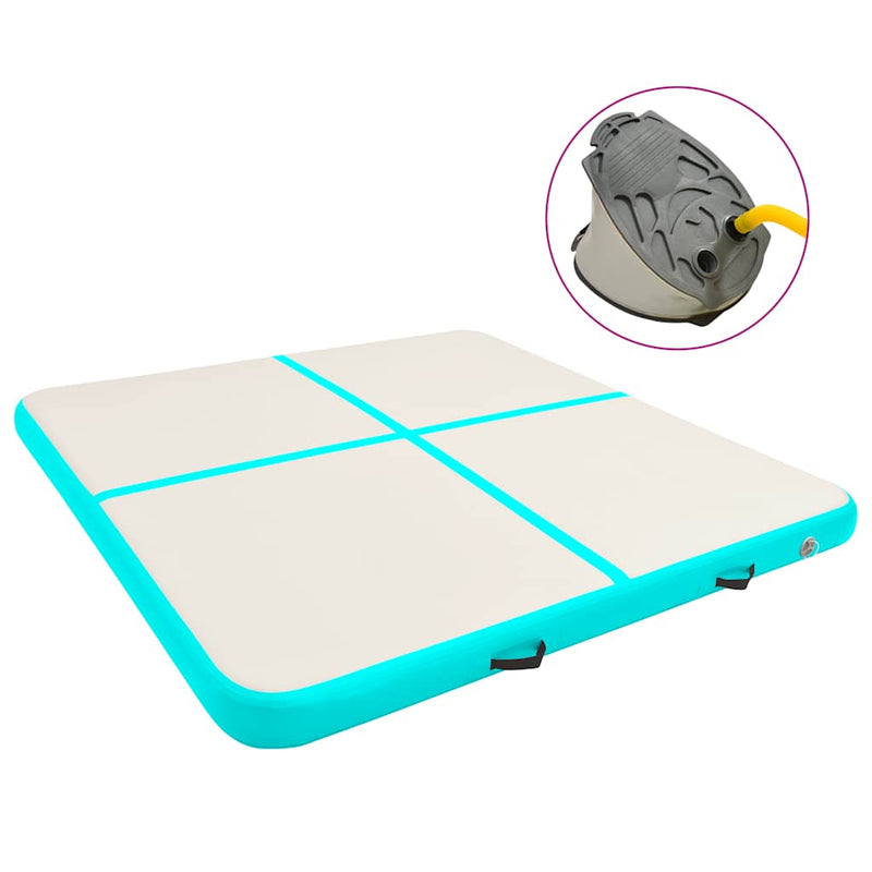 Load image into Gallery viewer, Vidaxl gymnastiekmat met pomp opblaasbaar 200x200x20 cm pvc groen
