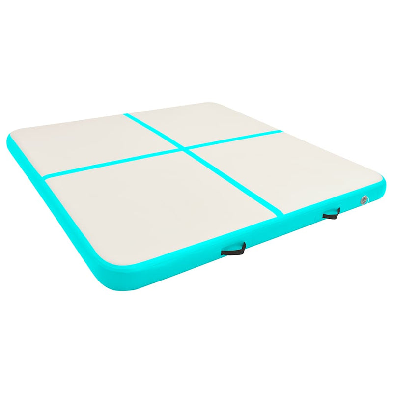 Load image into Gallery viewer, Vidaxl gymnastiekmat met pomp opblaasbaar 200x200x20 cm pvc groen
