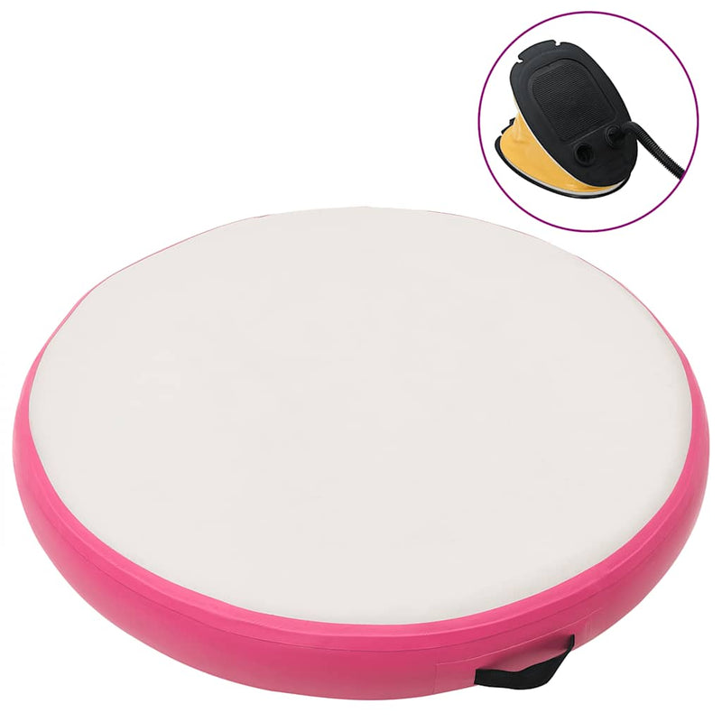 Load image into Gallery viewer, Vidaxl gymnastiekmat met pomp opblaasbaar 100x100x10 cm pvc roze
