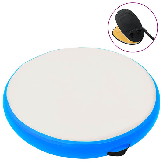 Vidaxl gymnastiekmat met pomp opblaasbaar 100x100x20 cm pvc blauw