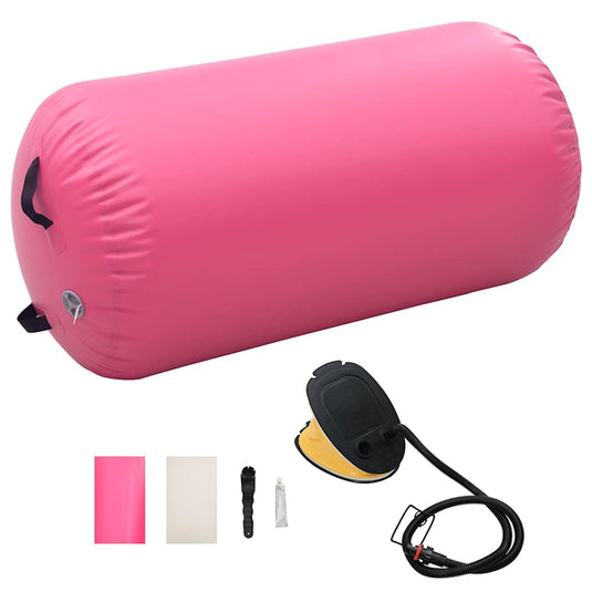 Vidaxl gymnastiekrol met pomp opblaasbaar 120x75 cm pvc roze