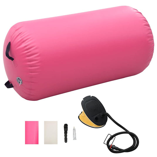 Vidaxl gymnastiekrol met pomp opblaasbaar 120x90 cm pvc roze