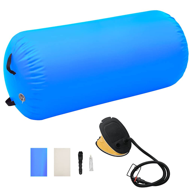 Load image into Gallery viewer, Vidaxl gymnastiekrol met pomp opblaasbaar 120x90 cm pvc blauw
