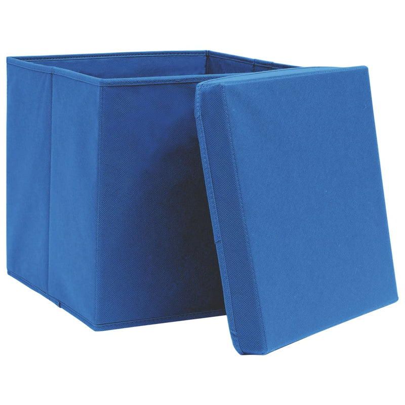 Load image into Gallery viewer, Vidaxl opbergboxen met deksel 4 st 28x28x28 cm blauw
