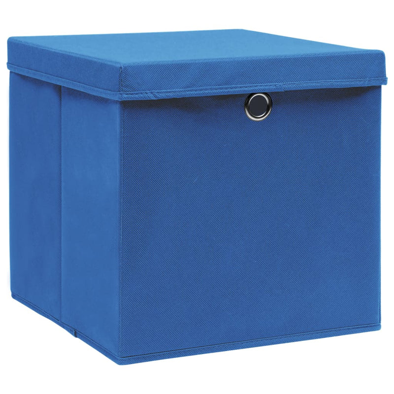 Load image into Gallery viewer, Vidaxl opbergboxen met deksel 4 st 28x28x28 cm blauw
