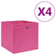 Vidaxl opbergboxen 4 st 28x28x28 cm nonwoven stof roze