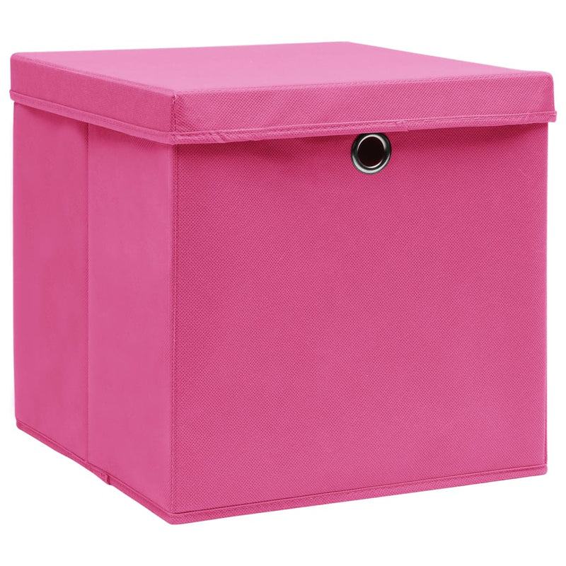 Load image into Gallery viewer, Vidaxl opbergboxen met deksel 4 st 28x28x28 cm roze
