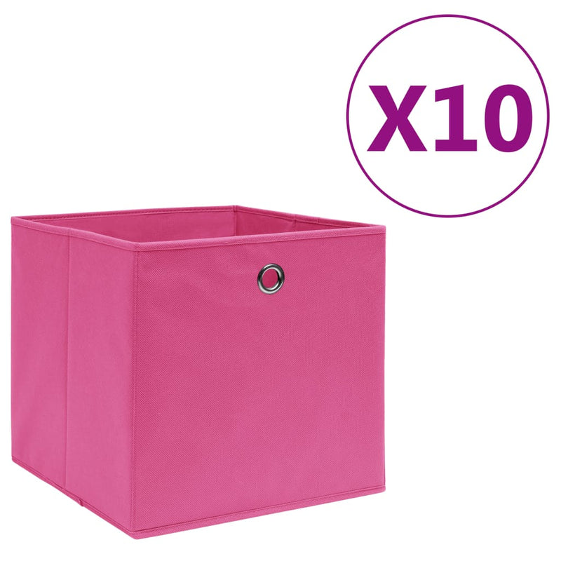 Load image into Gallery viewer, Vidaxl opbergboxen 10 st 28x28x28 cm nonwoven stof roze
