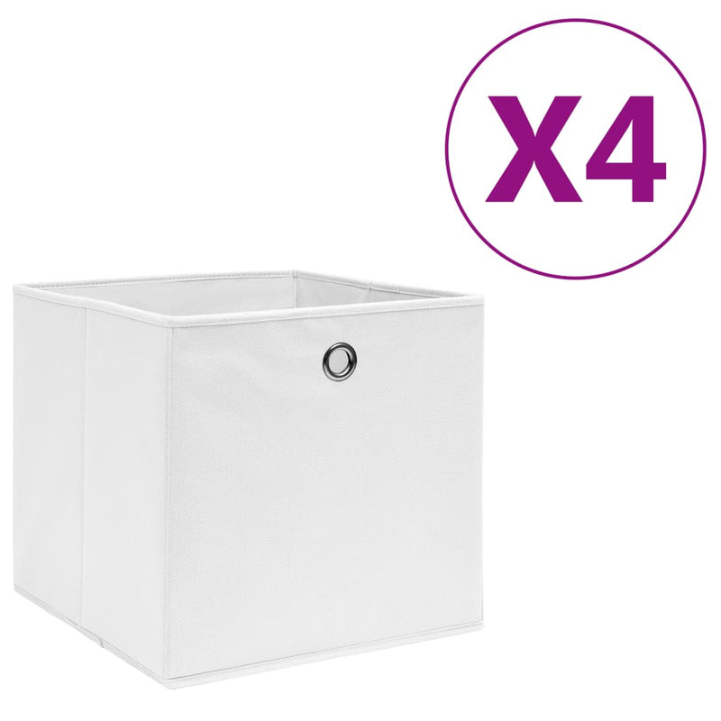 Afbeelding laden in galerijviewer, Vidaxl opbergboxen 4 st 28x28x28 cm nonwoven stof wit
