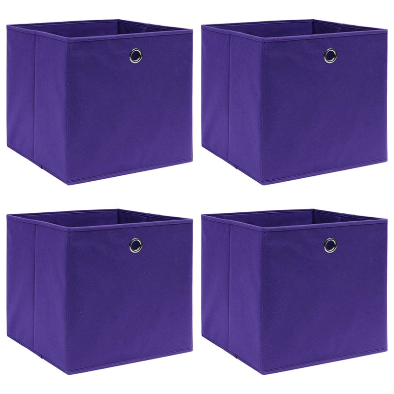 Load image into Gallery viewer, Vidaxl opbergboxen 4 st 28x28x28 cm nonwoven stof paars
