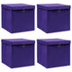 Vidaxl opbergboxen met deksel 4 st 28x28x28 cm paars