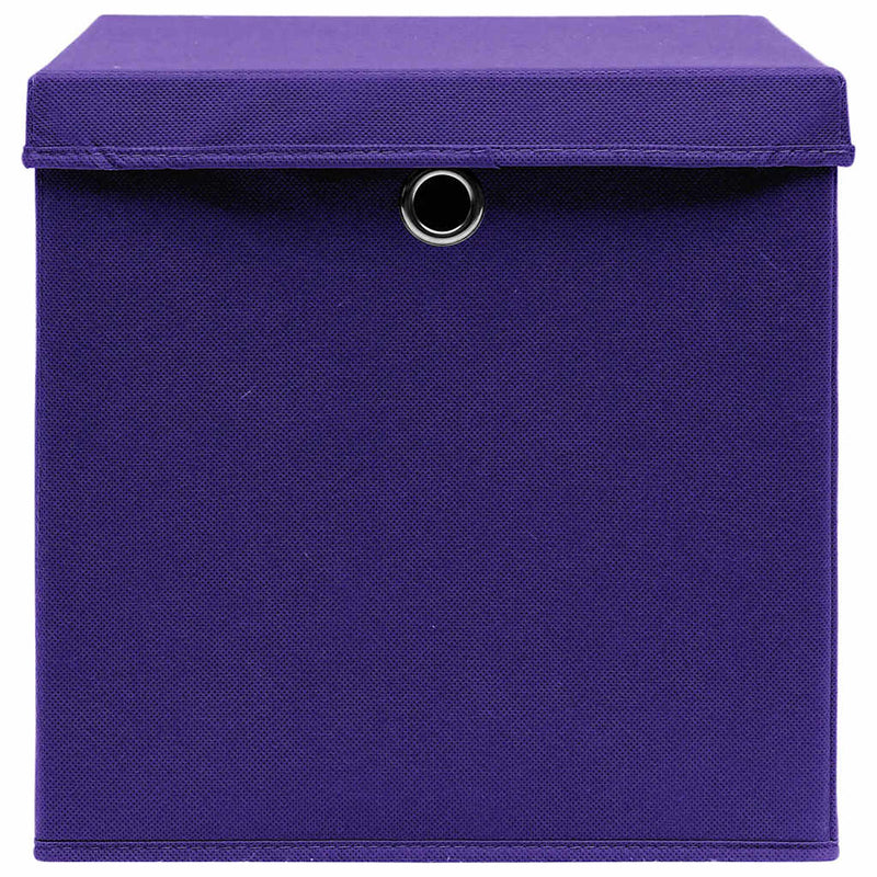 Laden Sie das Bild in Galerie -Viewer, Vidaxl opbergboxen met deksel 10 st 28x28x28 cm paars
