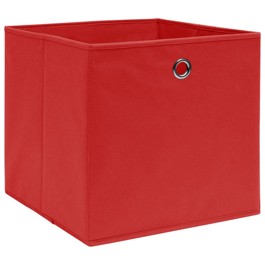 Vidaxl opbergboxen 10 st 28x28x28 cm nonwoven stof rood